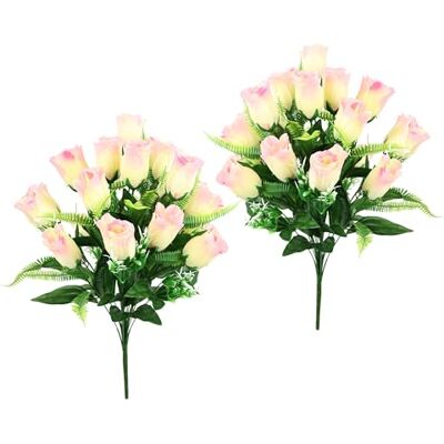 Flair Flower Künstlicher Rosenstrauß Rosenbusch Kunstblumen Rosen Strauß Bouquet Seidenblumen Blumenbouquet Blumenstrauß Blumenarrangements für Muttertag Geburtstag Hochzeitstag Jahrestag 2er Set, Hellrosa Flair Flower Künstlicher Rosenstrauß Rosenbusch Kunstblumen Rosen Strauß Bouquet Seidenblumen Blumenbouquet Blumenstrauß Blumenarrangements für Muttertag Geburtstag Hochzeitstag Jahrestag 2er Set, Hellrosa