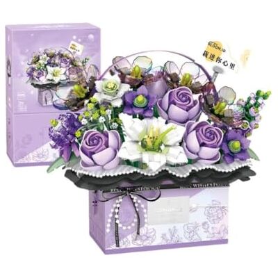 Genruron Blumenstrauß Bausteine, 1212 Teilige Simulation Rosen Bonsai Bausatz Kit, Blumenstrauß Bausteine Set Konstruktion Bauset Künstliche Blumen with Handheld Geschenkbox Geschenk für Erwachsene Genruron Blumenstrauß Bausteine, 1212 Teilige Simulation Rosen Bonsai Bausatz Kit, Blumenstrauß Bausteine Set Konstruktion Bauset Künstliche Blumen with Handheld Geschenkbox Geschenk für Erwachsene