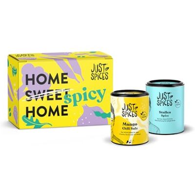 Just Spices Einzug Geschenkbox I Geschenkset mit 2 Gewürzdosen I Statt Salz & Brot I Geschenk für Einweihung, Richtfest und Umzug Just Spices Einzug Geschenkbox I Geschenkset mit 2 Gewürzdosen I Statt Salz & Brot I Geschenk für Einweihung, Richtfest und Umzug