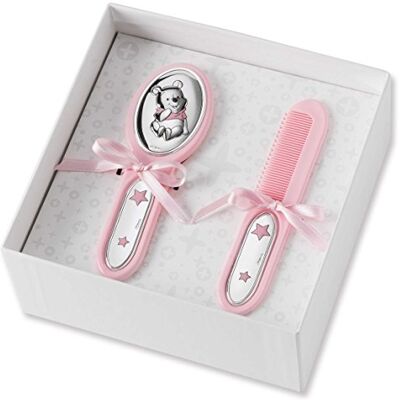VALENTI & CO. Disney Baby für Kleinkinder Geschenkset mit Haarbürste und Kamm unverzichtbar unter den Accessoires für Neugeborene mit Winnie Puuh Finish in Silber VALENTI & CO. Disney Baby für Kleinkinder Geschenkset mit Haarbürste und Kamm unverzichtbar unter den Accessoires für Neugeborene mit Winnie Puuh Finish in Silber