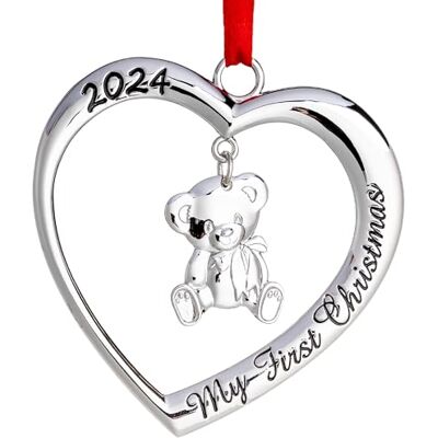 Klikel Baby 's First Christmas Ornament 2024 My First Christmas Ornament 2024 Heart with Hanging Teddy Bear Baby First Christmas Ornament 2024-1st Christmas Baby Ornament 2024 Baby Boy Girl Klikel Baby 's First Christmas Ornament 2024 My First Christmas Ornament 2024 Heart with Hanging Teddy Bear Baby First Christmas Ornament 2024-1st Christmas Baby Ornament 2024 Baby Boy Girl