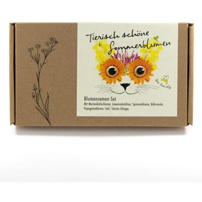 NATUR KRAFTWERK Blumensamen-Geschenkset TIERISCHE SOMMERBLUMEN 5 Sorten Sommerblumen Marienkäfer-, Papageien- und Spinnenblume, Löwenmaul und Bährenohr, mit Starterdünger, eine Geschenkidee aus dem naturkraftwerk NATUR KRAFTWERK Blumensamen-Geschenkset TIERISCHE SOMMERBLUMEN 5 Sorten Sommerblumen Marienkäfer-, Papageien- und Spinnenblume, Löwenmaul und Bährenohr, mit Starterdünger, eine Geschenkidee aus dem naturkraftwerk