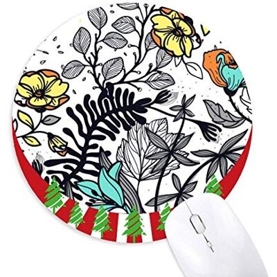 Moderne Kunst Camellia Blumen Pflanzen Zeichnung Rund Gummi Maus Pad Weihnachtsdekoration Moderne Kunst Camellia Blumen Pflanzen Zeichnung Rund Gummi Maus Pad Weihnachtsdekoration
