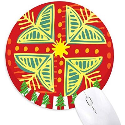Blumen Pflanzen Mexiko Totems Antike Zivilisation Rund Gummi Maus Pad Weihnachtsdekoration Blumen Pflanzen Mexiko Totems Antike Zivilisation Rund Gummi Maus Pad Weihnachtsdekoration