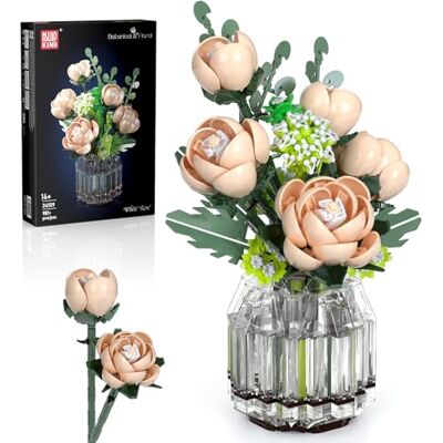 Mould King 24109 Klemmbausteine Blumen Rosa Rosen Blumen Bausteine mit Vase Pflanzen Bausteine Botanical Collection Geschenk für Erwachsene (981 Teile) Mould King 24109 Klemmbausteine Blumen Rosa Rosen Blumen Bausteine mit Vase Pflanzen Bausteine Botanical Collection Geschenk für Erwachsene (981 Teile)