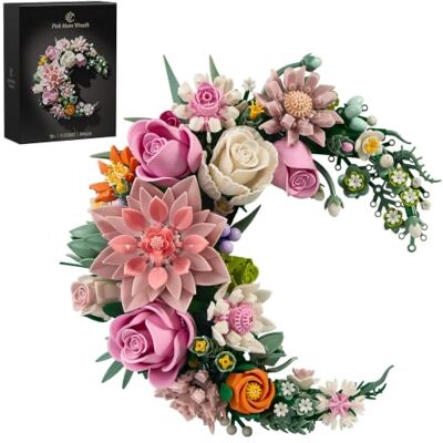 JMSHIDAI Botanicals Blumen Wanddekoration Bauset,Mond Blumen Dahlien Rosen Bouquet Collection Bausteine,Pink Botanik Pflanzen Flower als Deko für Zuhause Geschenk für Erwachsene,Mädchen & Frauen,Weihnachten JMSHIDAI Botanicals Blumen Wanddekoration Bauset,Mond Blumen Dahlien Rosen Bouquet Collection Bausteine,Pink Botanik Pflanzen Flower als Deko für Zuhause Geschenk für Erwachsene,Mädchen & Frauen,Weihnachten