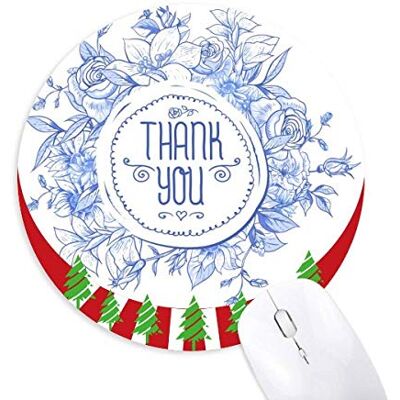 Blaue Blumen Pflanzen Muster Rose Rund Gummi Maus Pad Weihnachtsdekoration Blaue Blumen Pflanzen Muster Rose Rund Gummi Maus Pad Weihnachtsdekoration