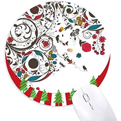 Moderne Kunst Illustration Blumen Pflanzen rund Gummi Maus Pad Weihnachtsdekoration Moderne Kunst Illustration Blumen Pflanzen rund Gummi Maus Pad Weihnachtsdekoration