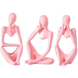 BMLCGJ Thinker Statue, Gold-Dekor, abstrakte Kunst-Skulptur, goldene Harz-Sammelfiguren für Zuhause, Wohnzimmer, Büro, Regal-Dekoration, tolle Geschenkideen (Rosa) BMLCGJ Thinker Statue, Gold-Dekor, abstrakte Kunst-Skulptur, goldene Harz-Sammelfiguren für Zuhause, Wohnzimmer, Büro, Regal-Dekoration, tolle Geschenkideen (Rosa)