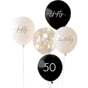 Ginger Ray Schwarze, hautfarbene, cremefarbene und goldene Partyballons zum 50. Geburtstag Ginger Ray Schwarze, hautfarbene, cremefarbene und goldene Partyballons zum 50. Geburtstag