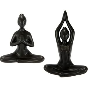 I.GE.A. Yoga-Frau Dekorfigur - 16x17cm - Schwarz - Deko I.GE.A. Yoga-Frau Dekorfigur - 16x17cm - Schwarz - Deko