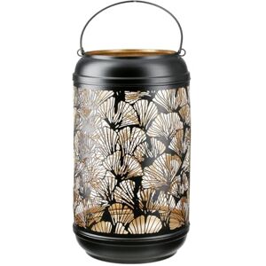 GILDE Ginkgo Windlicht - Schwarzes Metall - 36cm GILDE Ginkgo Windlicht - Schwarzes Metall - 36cm