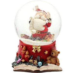 Dekohelden24 Große Schneekugel, Weihnachtsmann mit Feder und Wunschzettel, mit Sound, auf aufwendig dekoriertem Sockel, Maße L/B/H: 10 x 10 x 14 cm Kugel Ø 10 cm Dekohelden24 Große Schneekugel, Weihnachtsmann mit Feder und Wunschzettel, mit Sound, auf aufwendig dekoriertem Sockel, Maße L/B/H: 10 x 10 x 14 cm Kugel Ø 10 cm