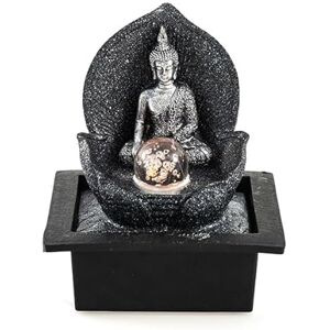 pajoma ® Silver Buddha Zimmerbrunnen mit LED H 26 cm – Licht & Wasser vereint Spirituelles Wohnaccessoire mit edlem Buddha-Design – Für Yoga & Entspannung pajoma ® Silver Buddha Zimmerbrunnen mit LED H 26 cm – Licht & Wasser vereint Spirituelles Wohnaccessoire mit edlem Buddha-Design – Für Yoga & Entspannung