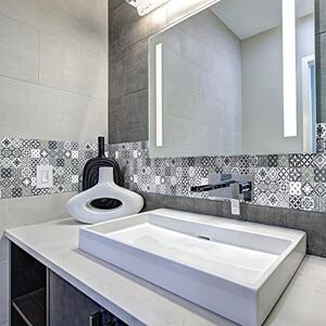 Ambiance Sticker Wandtattoo Aufkleber, Wanddekoration, Fliesenaufkleber für Badezimmer und Küche Mosaikfriese Nuance de Gris Nino 6 Stück Aufkleber 5 x 30 cm Ambiance Sticker Wandtattoo Aufkleber, Wanddekoration, Fliesenaufkleber für Badezimmer und Küche Mosaikfriese Nuance de Gris Nino 6 Stück Aufkleber 5 x 30 cm