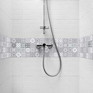 Ambiance Sticker Wandtattoo Aufkleber, Wanddekoration, Fliesenaufkleber für Badezimmer und Küche Mosaikfriese Nuance de Gris Lia 6 Stück Aufkleber 5 x 30 cm Ambiance Sticker Wandtattoo Aufkleber, Wanddekoration, Fliesenaufkleber für Badezimmer und Küche Mosaikfriese Nuance de Gris Lia 6 Stück Aufkleber 5 x 30 cm