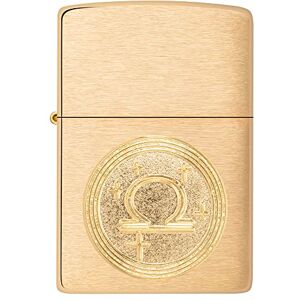 Zippo Libra Emblem Winddichter Leuchtstein - Gebürstete Messing-Optik - Nachfüllbar - Geschenkbox - Hergestellt in USA Zippo Libra Emblem Winddichter Leuchtstein - Gebürstete Messing-Optik - Nachfüllbar - Geschenkbox - Hergestellt in USA