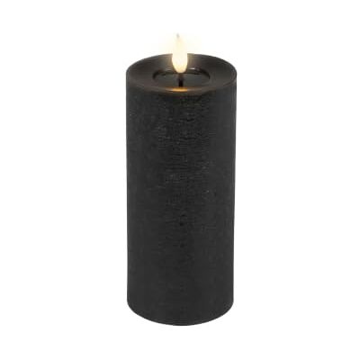 Lumineo LED Kerze 7,5x20cm mit Timer Wachs Flacker-Effekt Schwarz / Warmweiß Timerfunktion Echtwachskerze batteriebetrieben Realistische Dochtkerze mit Flacker-Effekt Wachskerze Stumpenkerze Lumineo LED Kerze 7,5x20cm mit Timer Wachs Flacker-Effekt Schwarz / Warmweiß Timerfunktion Echtwachskerze batteriebetrieben Realistische Dochtkerze mit Flacker-Effekt Wachskerze Stumpenkerze