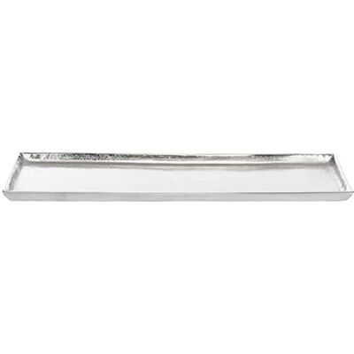 Brandsseller Deko-Tablett 44,5x12,5 cm Deko-Teller Dekoschale Aluminium RAW Optik Silbern Rechteckig Brandsseller Deko-Tablett 44,5x12,5 cm Deko-Teller Dekoschale Aluminium RAW Optik Silbern Rechteckig