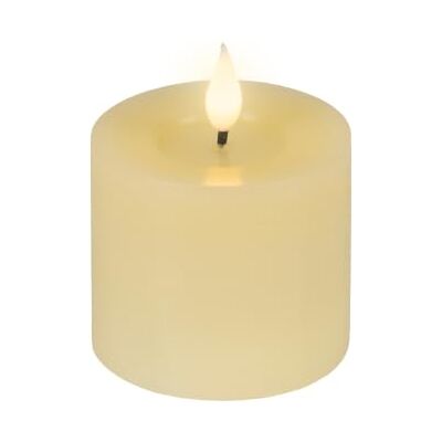 Lumineo LED Kerze 7,5x9,5cm mit Timer Wachs Flacker-Effekt Creme Warmweiß Timerfunktion Echtwachskerze batteriebetrieben Realistische Dochtkerze mit Flacker-Effekt Wachskerze Stumpenkerze Lumineo LED Kerze 7,5x9,5cm mit Timer Wachs Flacker-Effekt Creme Warmweiß Timerfunktion Echtwachskerze batteriebetrieben Realistische Dochtkerze mit Flacker-Effekt Wachskerze Stumpenkerze