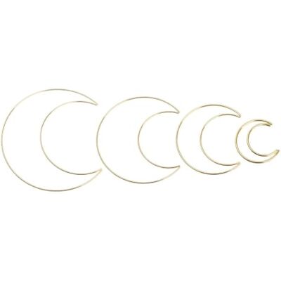 ATEUXOL Dream Catcher Ringe 4 Stück Traumfänger-Metallreifen Mond Stern Makramee Hochzeit Gold Hoop Ringe Zubehör Wandbehang Kranz Dekor(Moon) ATEUXOL Dream Catcher Ringe 4 Stück Traumfänger-Metallreifen Mond Stern Makramee Hochzeit Gold Hoop Ringe Zubehör Wandbehang Kranz Dekor(Moon)