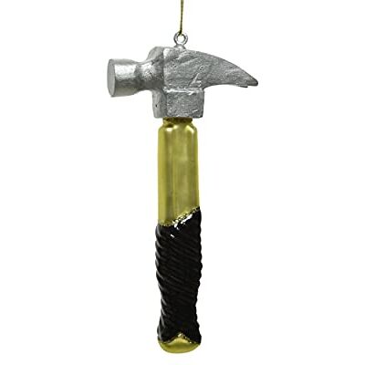 Decoris Christbaumschmuck Glas Hammer 13cm Werkzeug Weihnachtskugeln Männer schwarz Gold Decoris Christbaumschmuck Glas Hammer 13cm Werkzeug Weihnachtskugeln Männer schwarz Gold