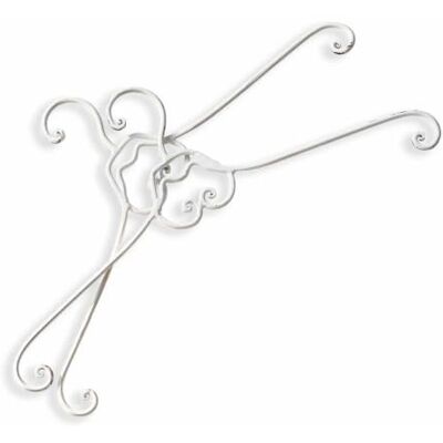 Loberon Kleiderbügel 2er Set Guin, antikweiß kunstvoll geformt, romantischer Shabby-Look, filigranes Design, Antik-Finish, Garderobe, Aufbewahrung, Eisen Loberon Kleiderbügel 2er Set Guin, antikweiß kunstvoll geformt, romantischer Shabby-Look, filigranes Design, Antik-Finish, Garderobe, Aufbewahrung, Eisen