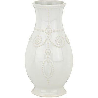 Lenox , 858819, geriffelte Vase mit französischen Perlen, Weiß, 20,3 cm Lenox , 858819, geriffelte Vase mit französischen Perlen, Weiß, 20,3 cm