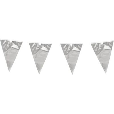 BF Souvenirs Silberne Wimpelkette 10m aus Kunststoff – Große Wimpel 20x30 cm – Wetterfeste Girlande für Indoor & Outdoor – Reißfest & Wiederverwendbar – Party Deko für Geburtstag, Hochzeit & Gartenparty (Silber) BF Souvenirs Silberne Wimpelkette 10m aus Kunststoff – Große Wimpel 20x30 cm – Wetterfeste Girlande für Indoor & Outdoor – Reißfest & Wiederverwendbar – Party Deko für Geburtstag, Hochzeit & Gartenparty (Silber)