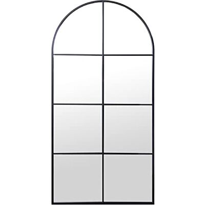 DRW Wandspiegel aus Metall und Rückseite, MDF, Schwarz, 80 x 3 x 160 cm, INT. 77 x 157 cm DRW Wandspiegel aus Metall und Rückseite, MDF, Schwarz, 80 x 3 x 160 cm, INT. 77 x 157 cm