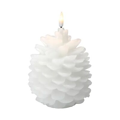 Spetebo LED Motiv Wachskerze weiß 16 cm Tannenzapfen Weihnachtskerze Batterie betrieben mit Timer Weihnachtsdeko Motivkerze Kieferzapfen Dekokerze feuerlos mit Flackereffekt Spetebo LED Motiv Wachskerze weiß 16 cm Tannenzapfen Weihnachtskerze Batterie betrieben mit Timer Weihnachtsdeko Motivkerze Kieferzapfen Dekokerze feuerlos mit Flackereffekt