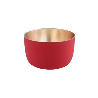 Gift Company Madras Windlicht Rot/Nude Gold H5Cm, D8Cm Gift Company Madras Windlicht Rot/Nude Gold H5Cm, D8Cm