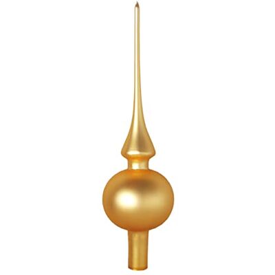 Krebs Glas Lauscha Christbaumspitze Gold matt 26 cm Baumspitze Krebs Glas Lauscha Christbaumspitze Gold matt 26 cm Baumspitze