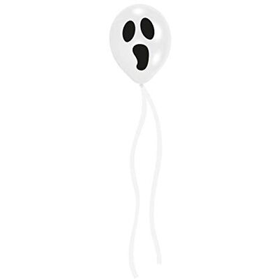amscan 9907473 Latex Ballons mit Bändern, 3 Stück, DIY Halloween Dekoration, Ghost, Deko, Halloween, Horror-Party, Mottoparty, Weiß amscan 9907473 Latex Ballons mit Bändern, 3 Stück, DIY Halloween Dekoration, Ghost, Deko, Halloween, Horror-Party, Mottoparty, Weiß