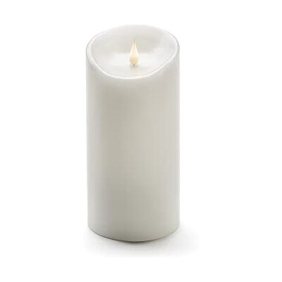 Konstsmide LED Echtwachskerze, weiß, mit 3D Flamme, Ø 10 cm, Höhe: 21, 5 cm, mit 4h und 8h Timer, warm weiße Dioden, batteriebetrieben, Innen, 2 x C 1.5V (exkl.) 1843-100 Konstsmide LED Echtwachskerze, weiß, mit 3D Flamme, Ø 10 cm, Höhe: 21, 5 cm, mit 4h und 8h Timer, warm weiße Dioden, batteriebetrieben, Innen, 2 x C 1.5V (exkl.) 1843-100