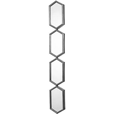DRW Verlängerter Wandspiegel aus Metall in Silber, 16 x 4 x 117 cm DRW Verlängerter Wandspiegel aus Metall in Silber, 16 x 4 x 117 cm