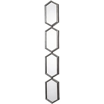 DRW Verlängerter Wandspiegel aus Metall in Silber, 16 x 4,5 x 88 cm DRW Verlängerter Wandspiegel aus Metall in Silber, 16 x 4,5 x 88 cm