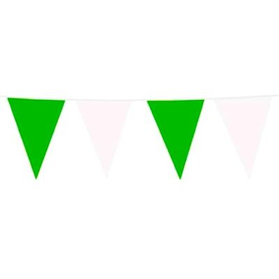BF Souvenirs Grün Weiße Wimpelkette 10m aus Kunststoff – Große Wimpel 20x30 cm – Wetterfeste Girlande für Indoor & Outdoor – Reißfest & Wiederverwendbar – Party Deko für Geburtstag, Hochzeit & Gartenparty BF Souvenirs Grün Weiße Wimpelkette 10m aus Kunststoff – Große Wimpel 20x30 cm – Wetterfeste Girlande für Indoor & Outdoor – Reißfest & Wiederverwendbar – Party Deko für Geburtstag, Hochzeit & Gartenparty