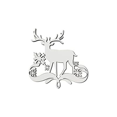 Melis Deko-Schriftzug Hirsch mit Schneeflocken – Weihnachten Weihnachts-deko aus Holz in weiß – 20cm Melis Deko-Schriftzug Hirsch mit Schneeflocken – Weihnachten Weihnachts-deko aus Holz in weiß – 20cm