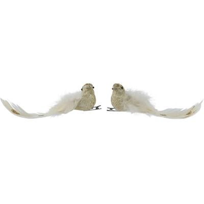 Kaemingk Christbaumschmuck Kunststoff Vögel mit Federn & Clip 15cm 2er Set Vogel Figuren auf Klammer bruchfest Christbaumanhänger & Weihnachtsbaumschmuck Deko für Weihnachtsbaum Dekovögel Gold Kaemingk Christbaumschmuck Kunststoff Vögel mit Federn & Clip 15cm 2er Set Vogel Figuren auf Klammer bruchfest Christbaumanhänger & Weihnachtsbaumschmuck Deko für Weihnachtsbaum Dekovögel Gold