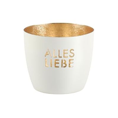 Gift Company Windlicht Madras Alles Liebe weiß/Gold Eisen Höhe 8,5 cm Gift Company Windlicht Madras Alles Liebe weiß/Gold Eisen Höhe 8,5 cm