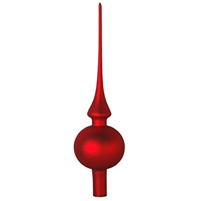 Krebs Glas Lauscha Christbaumspitze Rot matt 26 cm Baumspitze Krebs Glas Lauscha Christbaumspitze Rot matt 26 cm Baumspitze
