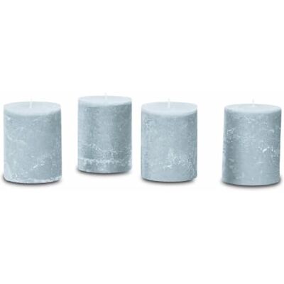 Loberon Kerze 4er Set Virrans, graublau Set aus vier Echtwachskerzen, Handgearbeitet, Durchgefärbt Loberon Kerze 4er Set Virrans, graublau Set aus vier Echtwachskerzen, Handgearbeitet, Durchgefärbt