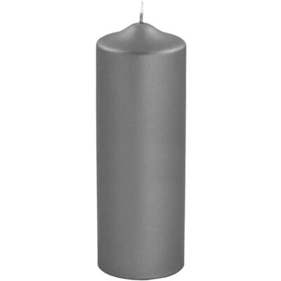 Unbekannt Candle, metallic Stumpenkerze, Paraffin, grau, H. 25 cm, D. 8 cm Unbekannt Candle, metallic Stumpenkerze, Paraffin, grau, H. 25 cm, D. 8 cm