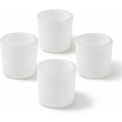 Creativery Teelichtgläser 6,5 x 6 cm aus dickwandigem Glas 4er Set runde Teelichthalter für Teelichter bis 38 mm Kerzengläser für kleine Kerzen & Votivkerzen bis Ø 4 cm Windlichter Weiß Creativery Teelichtgläser 6,5 x 6 cm aus dickwandigem Glas 4er Set runde Teelichthalter für Teelichter bis 38 mm Kerzengläser für kleine Kerzen & Votivkerzen bis Ø 4 cm Windlichter Weiß