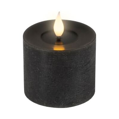 Lumineo LED Kerze 7,5x9,5cm mit Timer Wachs Flacker-Effekt Schwarz/Warmweiß Timerfunktion Echtwachskerze batteriebetrieben Realistische Dochtkerze mit Flacker-Effekt Wachskerze Stumpenkerze Lumineo LED Kerze 7,5x9,5cm mit Timer Wachs Flacker-Effekt Schwarz/Warmweiß Timerfunktion Echtwachskerze batteriebetrieben Realistische Dochtkerze mit Flacker-Effekt Wachskerze Stumpenkerze