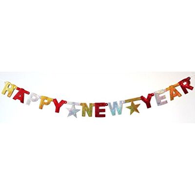 Party Discount tib 46030 Mehrfarbige Happy New Year Buchstabengirlande, One Size Party Discount tib 46030 Mehrfarbige Happy New Year Buchstabengirlande, One Size