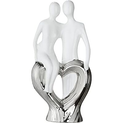 Unbekannt GILDE Francis Paar Skulptur "Herzlicher Rückhalt" – Keramik – weiß – Figur H.24cm Unbekannt GILDE Francis Paar Skulptur "Herzlicher Rückhalt" – Keramik – weiß – Figur H.24cm