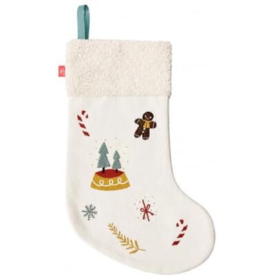 kikadu Nikolausstiefel Schneekugel – Weihnachtsstrumpf zum Befüllen aus 100% Bio‑Baumwolle, Bestickt, 39×19 cm, mit Aufhängeschlaufe – Weihnachtsdeko für Kamin/Tür/Kinderzimmer kikadu Nikolausstiefel Schneekugel – Weihnachtsstrumpf zum Befüllen aus 100% Bio‑Baumwolle, Bestickt, 39×19 cm, mit Aufhängeschlaufe – Weihnachtsdeko für Kamin/Tür/Kinderzimmer