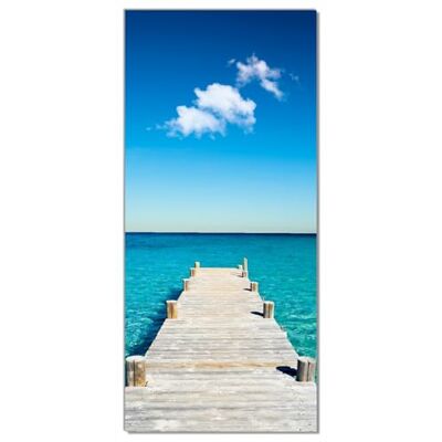 Wallario Selbstklebende Türtapete Steg am tropischen Meer Türposter 93 x 205 cm Abwischbar, rückstandsfrei zu entfernen Wallario Selbstklebende Türtapete Steg am tropischen Meer Türposter 93 x 205 cm Abwischbar, rückstandsfrei zu entfernen